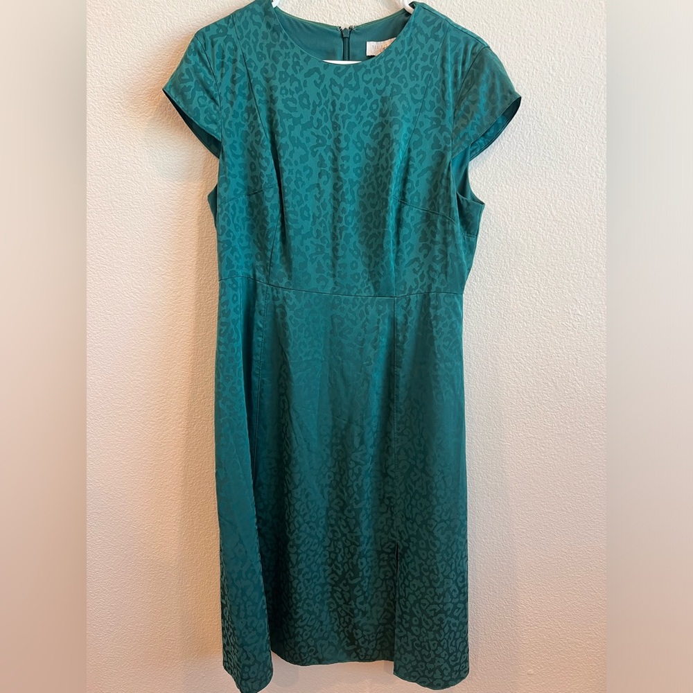 Ted Baker green jacquard midi dress Size 4